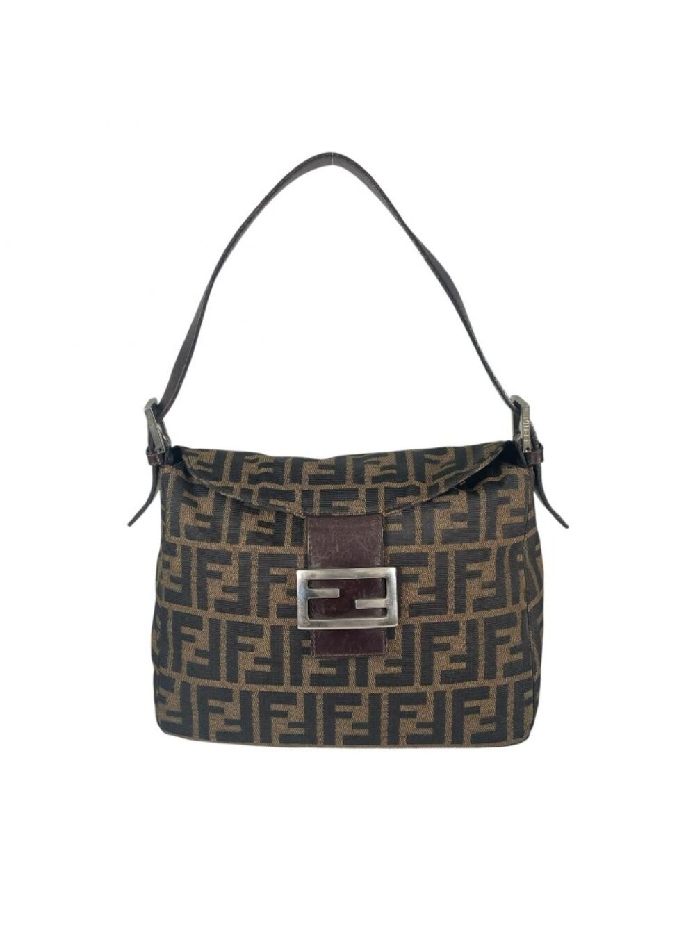 Fendi Zucca Handbag Canvas Brown